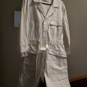 Elegant Cream Belted Jumpsuit